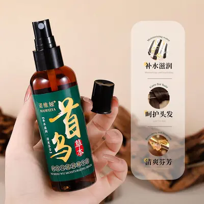 【48小时内发货】何首乌苦参精油女改善干枯卷发毛躁润发油精华液