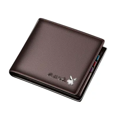 Men's Short Leather Wallet with Integrated Card Holder, Large Capacity - 10