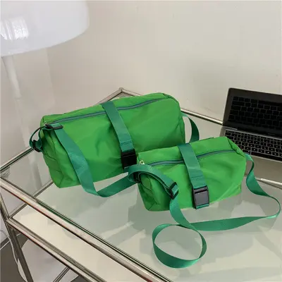 Women's Oxford Cloth Crossbody Bag, Solid Color Shoulder Bag - 11