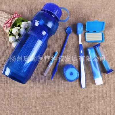 Oral care cleaning set 8-piece with toothbrush and tongue cleaner - 2