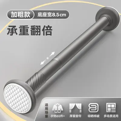 Adjustable No-Drill Telescopic Clothes Rod for Wardrobe and Curtain - 13