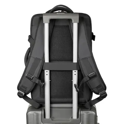 Expandable large capacity backpack, business travel laptop backpack, multifunctional luggage backpack, men's style