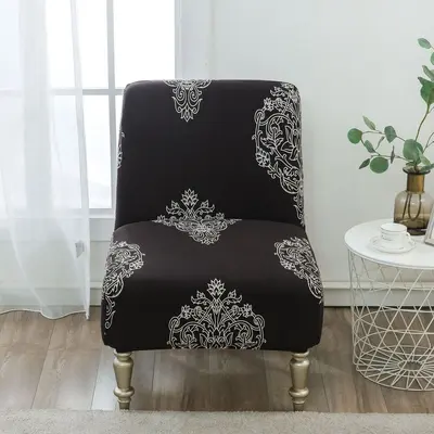 Milk silk elastic chair cover without armrests, solid color - 11