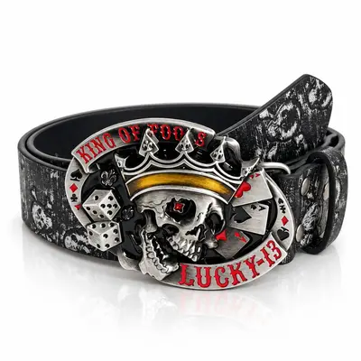 Vintage Skull Belt - Men's Retro Skull Punk Motorcycle Style Metal Buckle Trendy Leather Belt