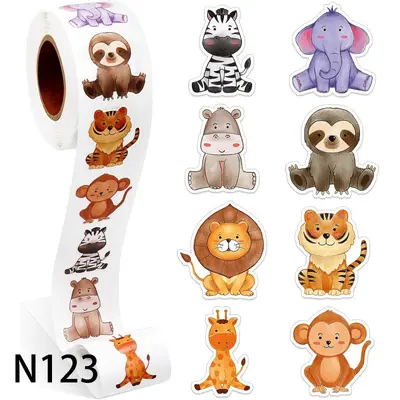Dinosaurier- und Meerestier-Sticker-Rolle, Dekorations-Geschenkbox - 9