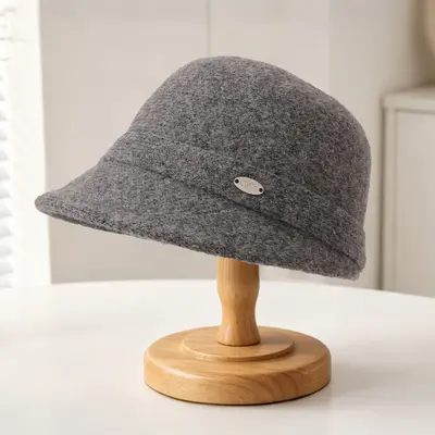 French Style Short Brim Riding Hat, Solid Color, Women's - 8
