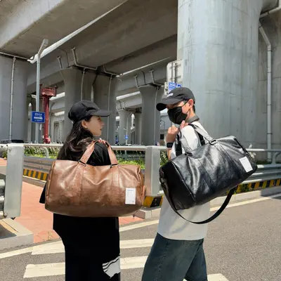 Portable travel bag, soft PU leather, multifunctional