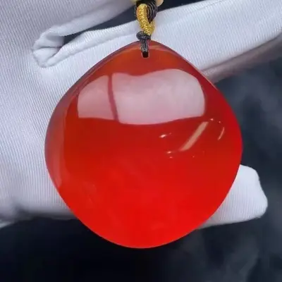 Qingyu stone pendant fish bone hand polished - 7