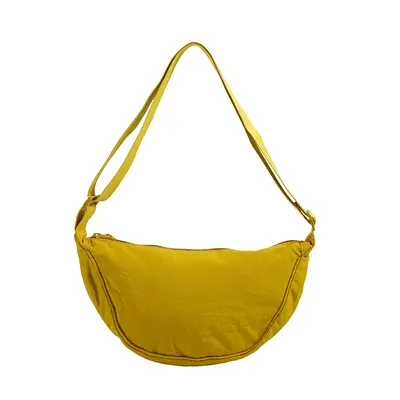 Japanese-Style Solid Color Lightweight Canvas Crossbody Bag - 11