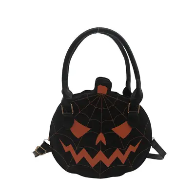 Kürbis-Design Damen Schultertasche, kontrastfarben, schlicht