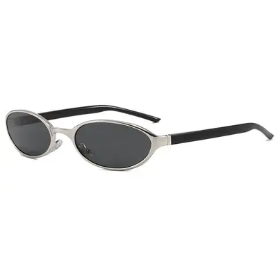 Metal Oval Small Frame UV400 Protection Sunglasses - 2
