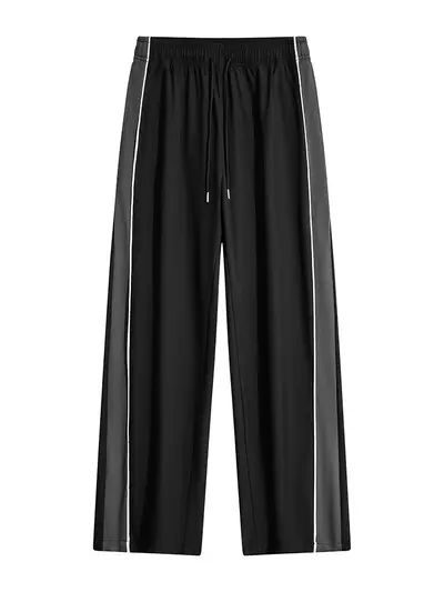 Men's Sweatpants with Contrast Side Stripes, Elastic Waist, European Sizing