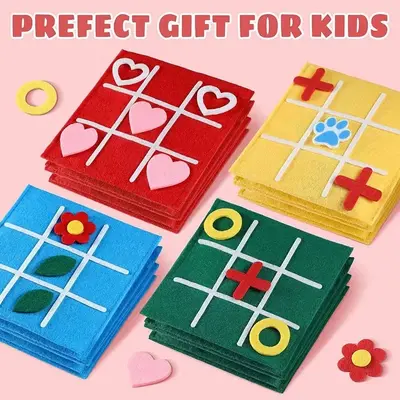 Felt Nine-Grid Tic-Tac-Toe Game Board for Parent-Child Play - 4