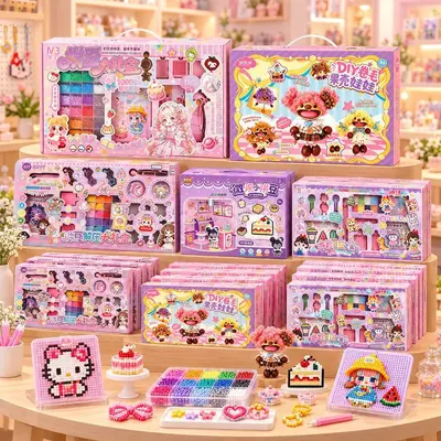 DIY-Bügelperlen-Anstecker-Bastelset für Kinder, große Sammlung