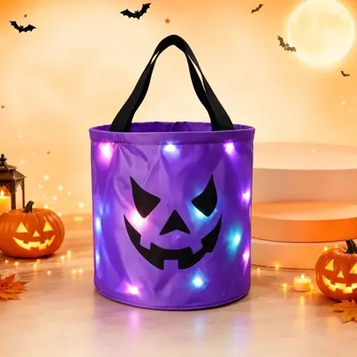 Halloween Pumpkin Candy Bucket, Lantern Handbag Style, Custom Design - 8