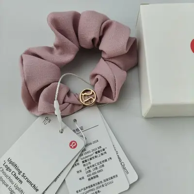 Elastic Ponytail Hair Tie with Metal Logo - 10