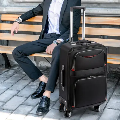 Großer Koffer Herren strapazierfähige Räder Tasche Oxford-Stoff universelle Räder Zahlenschloss Koffer Damen Leder Gepäcktasche 28 Zoll - 6