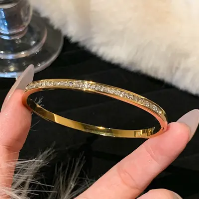 Sınır Ötesi Viral Moda Çok Yönlü Bileklik Kadın Hafif Lüks İleri Avrupa-Amerika Solmayan Zarif Zirkon Yıldız Dolu Bileklik - 8