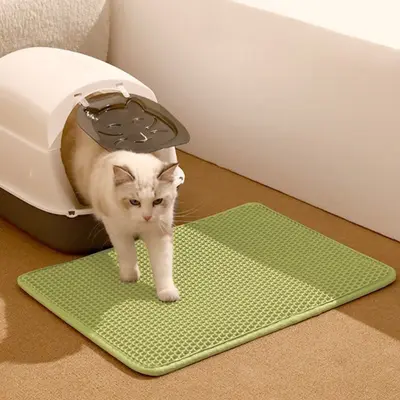 EVA çift katmanlı kedi kumu paspası, ekstra büyük kalınlaştırılmış evcil hayvan paspası, sızdırmaz kedi kumu paspası, kedi malzemeleri toptan satış - 10