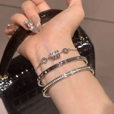 Titanium steel bracelet, stainless steel, buckle closure - 4