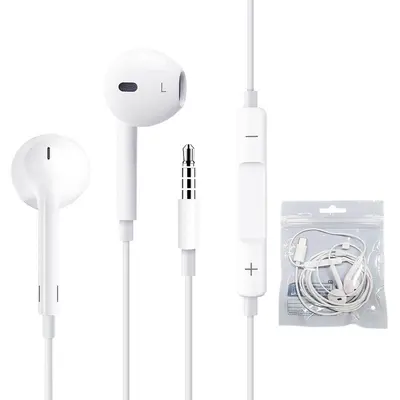 Half In-Ear Wired Earphones with Inline Mic, Apple and Android - 12