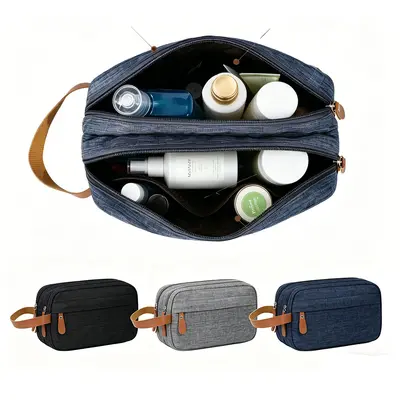 Men's Travel Toiletry Bag, Large Capacity with Compartments, Portable - 4