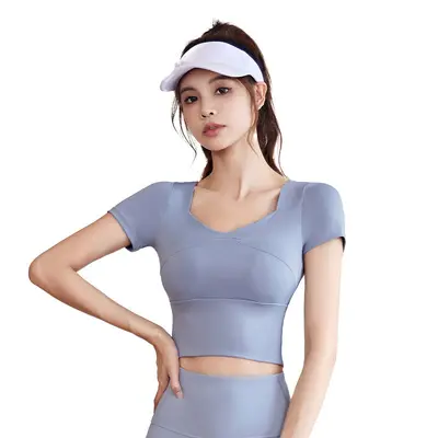 Kadın Slim Fit Koşu ve Yoga Kıyafeti, Göğüs Pedli, Yaz