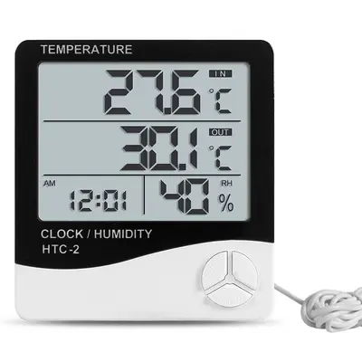 TK HTC-1 digitales Thermo-Hygrometer mit Fühler für Aquarium-Wassertemperatur