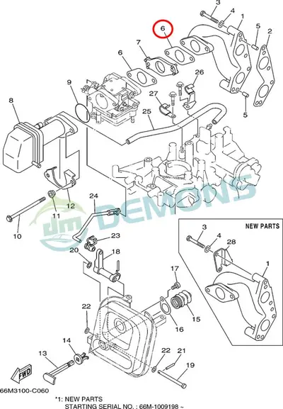 Zhai Mo DEMONS Dıştan Takma Motor Karbüratör Contası 66M-13646-00