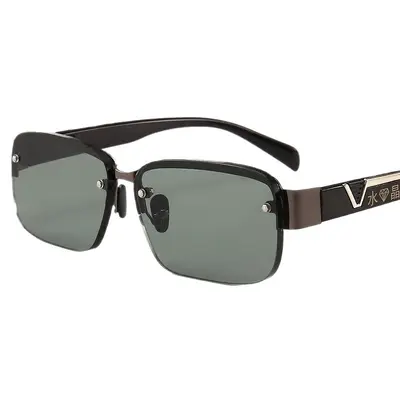 Crystal Stone Men's Sunglasses, Large Frame, UV Protection - 5