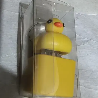 Yellow Duck Keychain with Bird Button, Stress Relief, Sound - 10