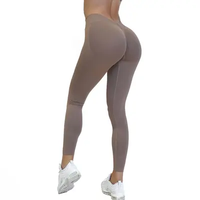 Dikişsiz yüksek bel V arka yoga taytı, kalça kaldırıcı, yüksek esneklikli - 10