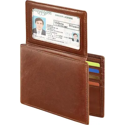 Erkek hakiki deri cüzdan, RFID korumalı, manyetik etkisiz, inek derisi ikiye katlanır - 8