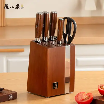 Zhang Xiaoquan Messerset Küchenmesser Set für den Haushalt scharfe Klingen Echtholzgriff Fleischmesser Stahlklinge Küchenmesserständer Chunxiang - 7