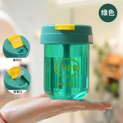 Kunststoffbecher für den Sommer im Großhandel, stilvolle tragbare Wasserflaschen für Herren und Damen, transparente Mini-Kunststoffbecher mit Strohhalmen für Kinder. - 7