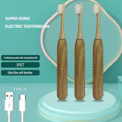 K01 Bamboo Toothbrush Replacement Head for Smart Electric Toothbrush - 4