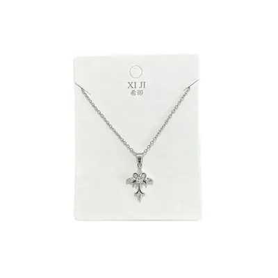 Stern- und Blüten-Quadrat Diamant Halsketten-Set
