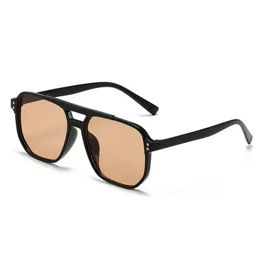 Square Frame Sunglasses, Anti-UV Women's, Retro Double-Bridge Pilot Style - 7