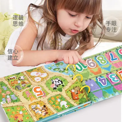 Çocuk sessiz yapışkan kitap çiftlik alfabe öğrenme DIY erken eğitim oyuncak