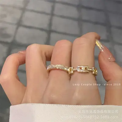 字母H戒指珐琅轻奢高级感开口2025新款爆款小众设计独特小指环女 - 4