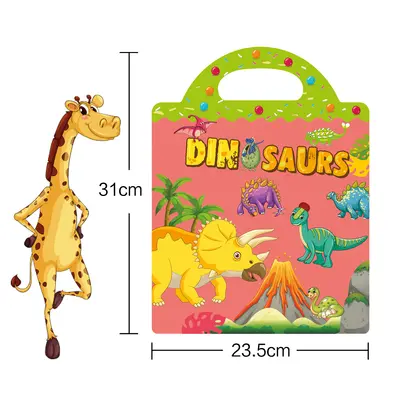 DIY Çocuk Sahne Çıkartma Kitabı Yeniden Yapıştırılabilir Sessiz Kitap