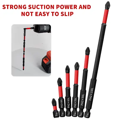 PH2 cross bit set, 25-150mm, strong magnetic