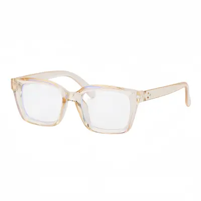 Women's Square Anti-Blue Light Glasses, Metal Stud, Transparent Frame - 9