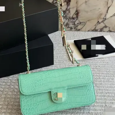 Cross-border Crocodile Texture Handbag with Top Handle Mini Chain Bag Vintage Commuter Versatile Shoulder Crossbody Bag