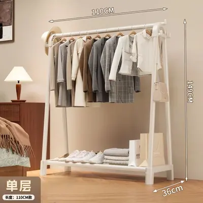 Floor-Standing Iron Clothes Rack, Mobile, Space-Saving, Thickened - 9