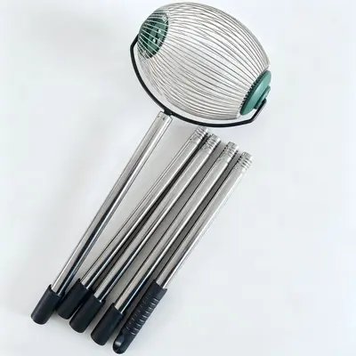 Rolling Fruit Picker with Black Bag, Long Handle, for Chestnuts and Walnuts