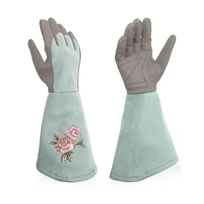 Long-Sleeve Cowhide Rose Pruning Gloves, Thorn-Proof - 7