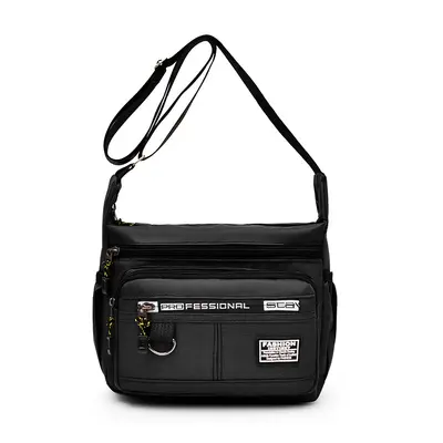 Men's Large Capacity Sporty Messenger Bag, Letter Print Crossbody - 7