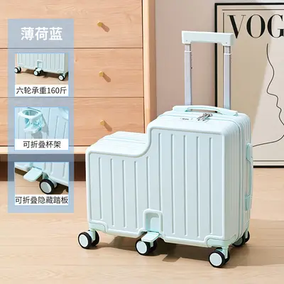 定制行李箱儿童可坐骑男女孩拉杆箱学生20寸登机箱小型遛娃旅行箱 - 8