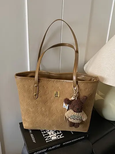 Vintage Embossed Women's Shoulder Tote Bag, Large Capacity Commuter - 1